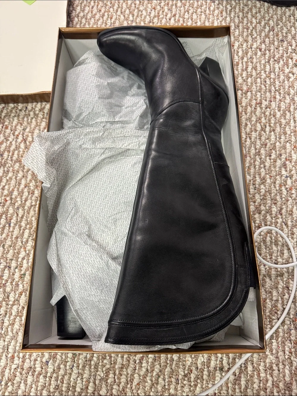 NWOT Audrey Brooke Black Over-the-Knee Leather Boots